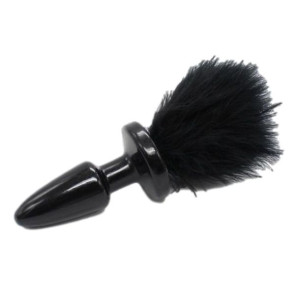 Toyz4Lovers  Funny Tail Korek analny z pomponem, Czarny PVC