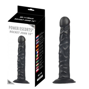 Rocket john 10 inch black realistic dildo 10 inc / 25,5 cm