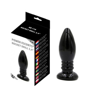 Power Escorts Rocket drill 3,4 inch / 8,7 cm Korek analny, Czarny