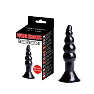 Power Escorts  Anal Starter 11,5 cm Progresywny korek analny, Czarny