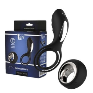 MIDNIGHT MAGIC OKEANOS REMOTE Stymulator z pierścieniem na penisa, USB Czar
