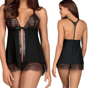 Chiccanta babydoll i stringi czarna