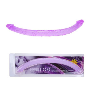 BAILE - DOUBLE DONG PURPLE 450mm 17,7" Dwustronne dildo z żyłami