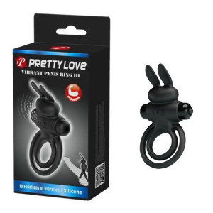 Pretty Love - Vibrant Penis Ring Iii Black