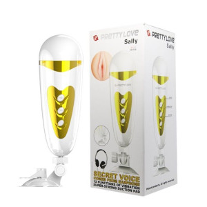 PRETTY LOVE - Masturbator Vagina SALLY - na przyssawce, Biały