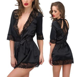 Kimono Hesta (mesh, lace), black