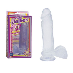 Doc Johnson 8' Ballsy Cock Dildo przezroczyste z jądrami i przyssawką, PVC