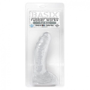 Basix Fat Boy 7" Realistyczne grube dildo z przyssawką, Przezroczyste