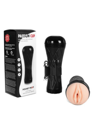 Boss Series Masturbator - Vagina - z wibracjami, Cielisty