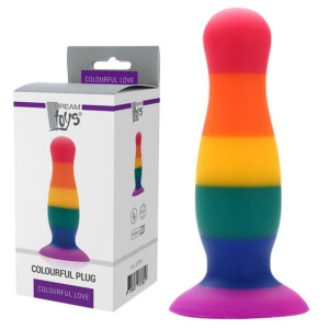 Dream Toys COLOURFUL LOVE Kolorowy korek analny z przyssawką, Silikonowy