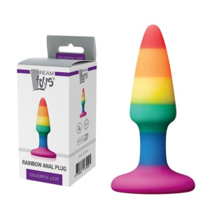 Dream Toys COLOURFUL LOVE RAINBOW ANAL MINI Kolorowy korek analny z przyssa