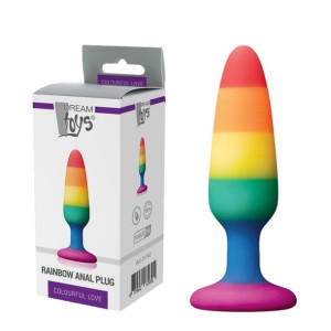 Dream Toys COLOURFUL LOVE RAINBOW ANAL PLUG S Kolorowy korek analny z przys