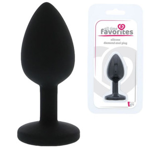 Dream Toys ALL TIME FAVORITES Silikonowy korek analny z diamentem, Czarny
