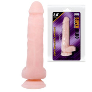 BAILE  Super Dildo 21,5 cm Realistyczne dildo cieliste z przyssawką i jądra