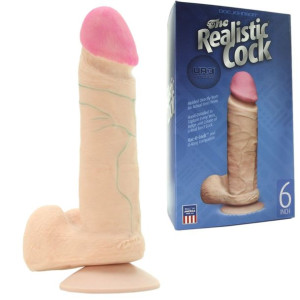 The Realistic Cock 6 Inch Realistyczne dildo cieliste z przyssawką i jądram