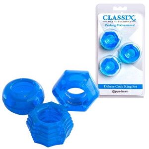 C Deluxe Cock Ring Set Blue