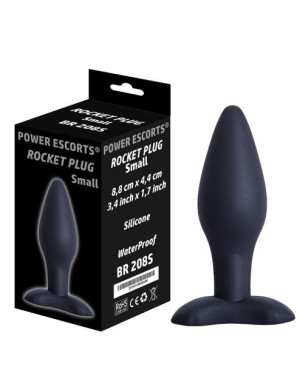 Power Escorts Rocket Plug Small Korek Analny, Czarny Silikonowy