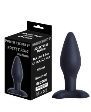 Power Escorts Rocket Plug Klasyczny korek analny, Czarny Silikonowy