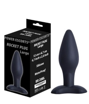 Power Escort Rocket Plug Large Korek Analny, Czarny Silikonowy