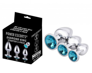 Power Escorts - BR138 - Diamond King Korki Analne z diamentem - 3 szt., Sta