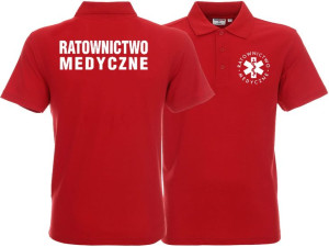 Koszulka Polo męska RATOWNICTWO MEDYCZNE czerwona