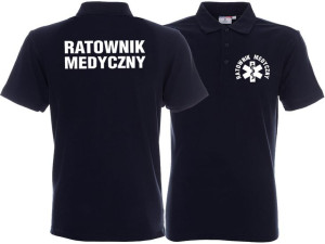 Koszulka Polo męska RATOWNIK MEDYCZNY granatowa