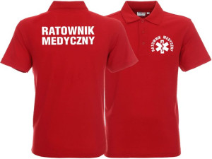 Koszulka Polo męska RATOWNIK MEDYCZNY czerwona
