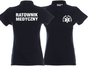 Koszulka Polo damska RATOWNIK MEDYCZNY granatowa