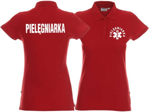 Koszulka Polo damska PIELĘGNIARKA czerwona