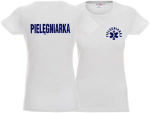 Koszulka damska PIELĘGNIARKA biała