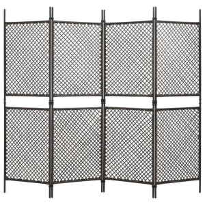 Panel ogrodzeniowy z polirattanu, 2,4x2 m, brązowy