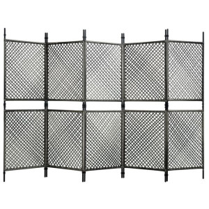 Panel ogrodzeniowy z polirattanu, 3x2 m, antracytowy