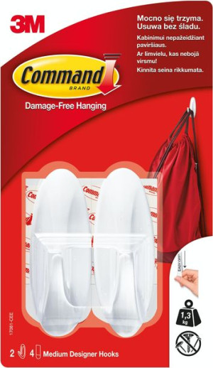 Command 3m Haczyki Średnie 2 Szt 1,3 Kg 17081
