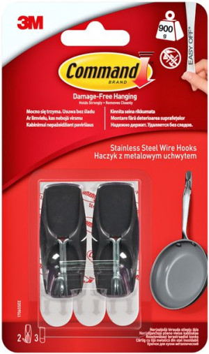 Haczyki COMMAND z uchwytem metalowym 17065 BLACK
