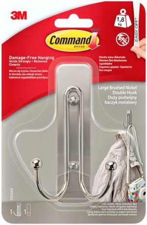 Command Haczyk Uchwyt Metalowy Podwojny Inox 1,3 Kg