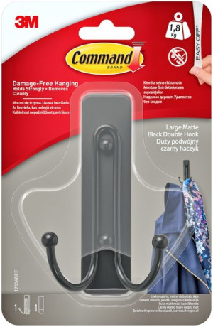 Command Haczyk Uchwyt Metalowy Podwojny Black 1,3 Kg