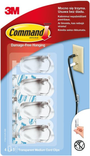 Command 3m Haczyki Organizacja Kabli 4szt 17301