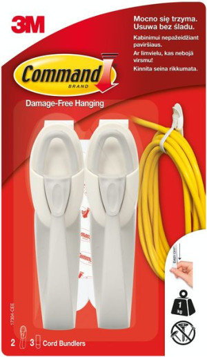 Command 3m Haczyki Organizacja Kabli 2szt 17304