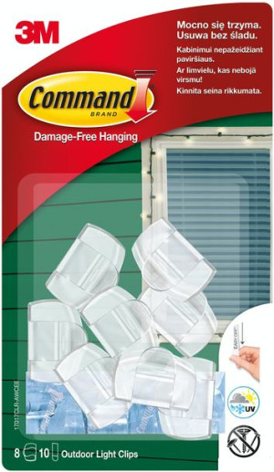 Command Outdoor Klipsy Ozdoby Lampki Kable 8 Szt