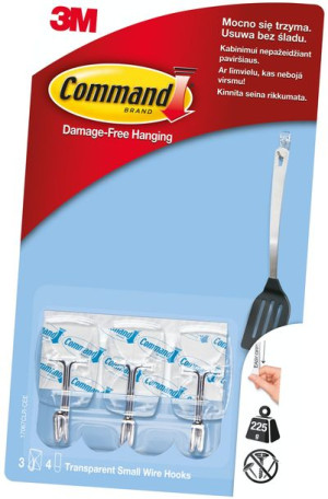 Command 3m Przeźroczyste Haczyki Małe 3szt 17067
