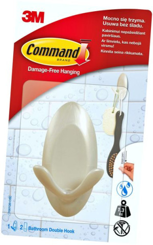 Command 3m Hak Łazienkowy Podwójny 1,3 Kg 17087qb