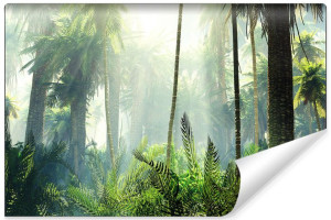 Fototapeta na Ścianę TROPIKALNY Las we Mgle Efekt 3D 315cm x 210cm