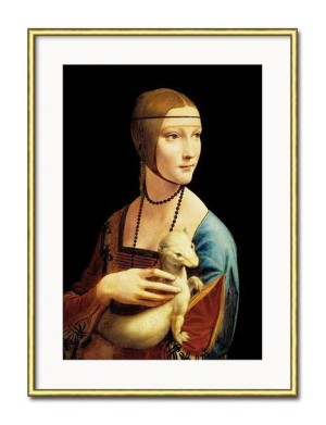 Obraz 31x41cm Leonardo da Vinci Dama z gronostajem