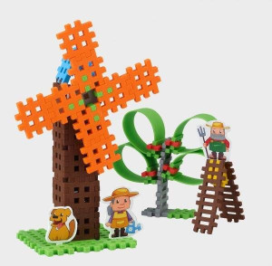 Marioinex Klocki waffle mini Rolnik mały blister
