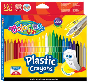 COLORINO Kredki plastikowe wymazywalne 24 kolory