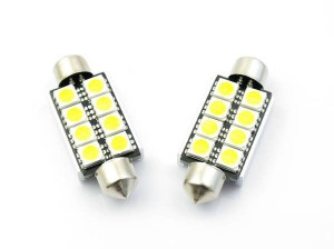 Żarówka samochodowa LED C5W 8 SMD 5050 CANBUS Biała Ciepła