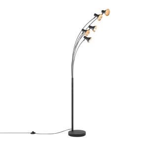 Lampa podłogowa regulowana metalowa czarna BARAGA