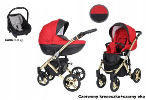 Kunert Mila Premium Wózek 4w1 Czerwony Czarny