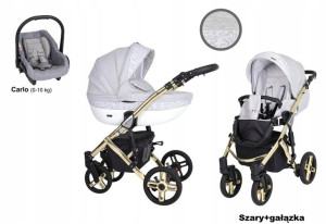 Kunert Mila Premium Wózek 4w1 Szary Gałązka
