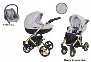 Kunert Mila Premium Wózek 4w1 Szary Kreseczka